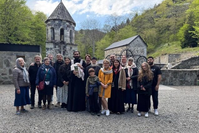 Pilgrims from France in Mtsvane monastery