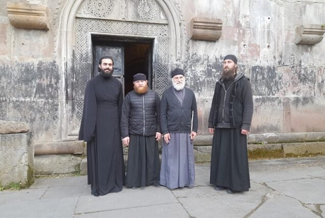 Pilgrims from France in Sapara monastery